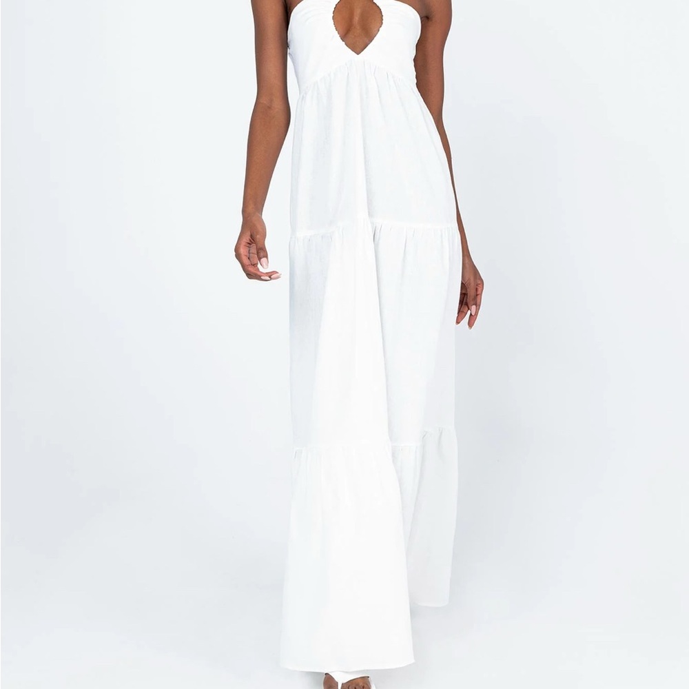 Princess Polly Strapless White Maxi Dress